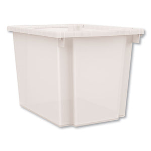 Flagship Storage Bins, 3 Sections, 12.75" X 16" X 12", Translucent White