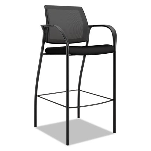 Ignition 2.0 Ilira-stretch Mesh Back Cafe Height Stool, Supports Up To 300 Lbs., Black Seat-black Back, Black Base