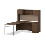 Mod Desk Hutch, 3 Compartments, 72 X 14 X 39.75, Sepia Walnut