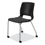 Motivate Four-leg Stacking Chair, Onyx Seat-black Back, Platinum Base, 2-carton