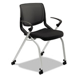 Motivate Nesting-stacking Flex-back Chair, Onyx Seat-black Back, Platinum Base