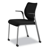 Nucleus Series Multipurpose Stacking Chair With Ilira-stretch M4 Back, Black Seat-black Back, Platinum Base