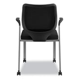 Nucleus Series Multipurpose Stacking Chair With Ilira-stretch M4 Back, Black Seat-black Back, Platinum Base
