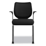 Nucleus Series Multipurpose Stacking Chair With Ilira-stretch M4 Back, Black Seat-black Back, Platinum Base