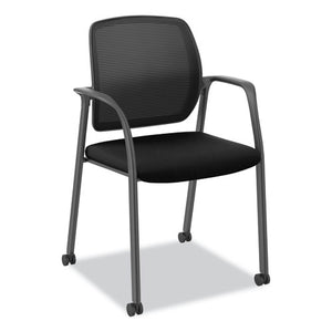 Nucleus Series Recharge Guest Chair, Supports Up To 300 Lb, 17.62" Seat Height, Black Seat-back, Black Base