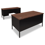 Metro Classic Double Pedestal Desk, 60w X 30d X 29.5h, Mocha-black