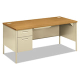Metro Classic Left Pedestal Desk, 66w X 30d X 29.5h, Harvest-putty