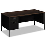 Metro Classic Left Pedestal Desk, 66w X 30d X 29.5h, Mocha-black