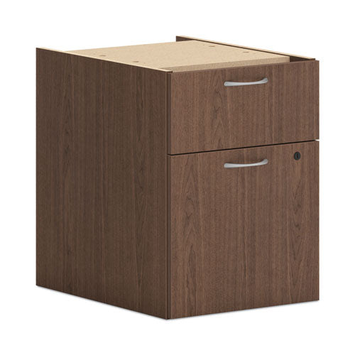Mod Support Pedestal, Left Or Right, 2-drawers: Box-file, Legal-letter, Sepia Walnut, 15