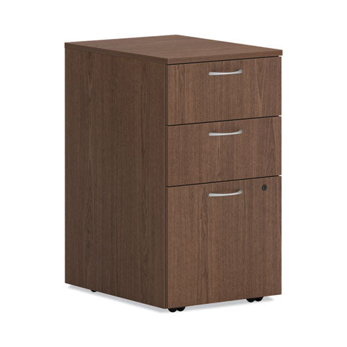 Mod Mobile Pedestal, Left Or Right, 3-drawers: Box-box-file, Legal-letter, Sepia Walnut, 15