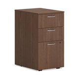 Mod Mobile Pedestal, Left Or Right, 3-drawers: Box-box-file, Legal-letter, Sepia Walnut, 15" X 20" X 28"