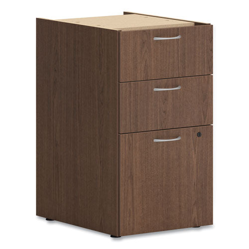 Mod Support Pedestal, Left Or Right, 3-drawers: Box-box-file, Legal-letter, Sepia Walnut, 15