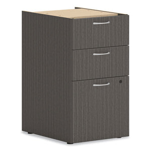 Mod Support Pedestal, Left Or Right, 3-drawers: Box-box-file, Legal-letter, Slate Teak, 15" X 20" X 28"