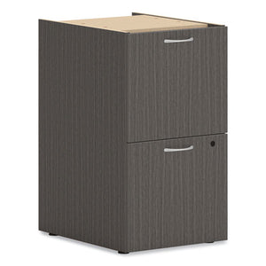 Mod Support Pedestal, Left Or Right, 2 Legal-letter-size File Drawers, Slate Teak, 15" X 20" X 28"