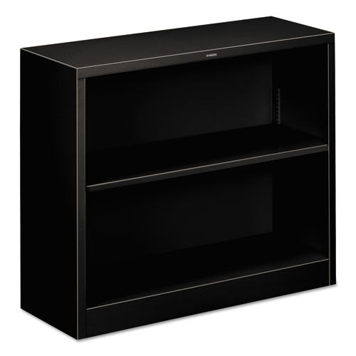 Metal Bookcase, Two-shelf, 34-1-2w X 12-5-8d X 29h, Black