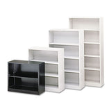 Metal Bookcase, Three-shelf, 34-1-2w X 12-5-8d X 41h, Black