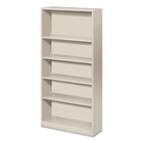 Metal Bookcase, Five-shelf, 34-1-2w X 12-5-8d X 71h, Light Gray