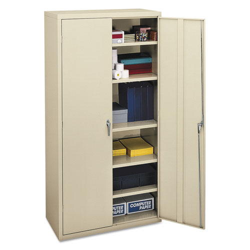 Assembled Storage Cabinet, 36w X 18 1-8d X 71 3-4h, Putty