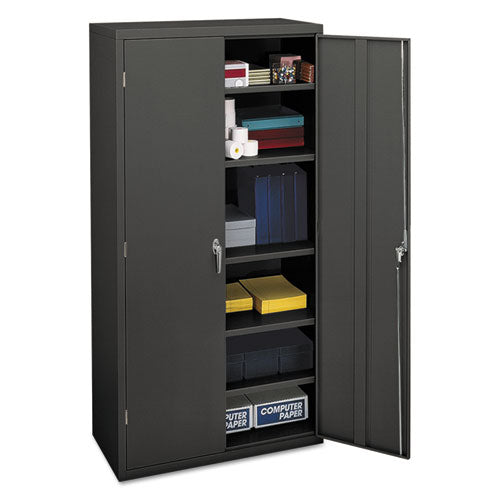 Assembled Storage Cabinet, 36w X 18 1-8d X 71 3-4h, Charcoal