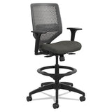 Solve Series Reactiv Back Task Stool, 33" Seat Height, Supports Up To 300 Lbs., Ink Seat-charcoal Back, Black Base