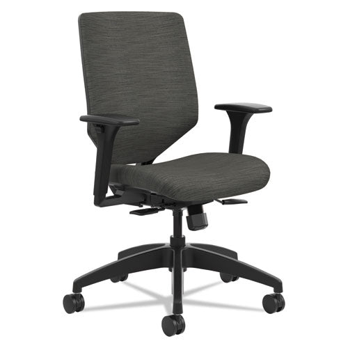 Solve Series Upholstered Back Task Chair, Supports Up To 300 Lbs., Ink Seat-ink Back, Black Base