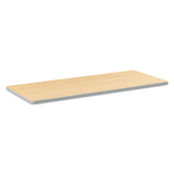 Build Rectangle Shape Table Top, 60w X 24d, Silver Mesh