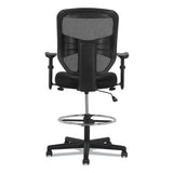 Prominent High-back Task Stool, 28.1" Seat Height, Supports Up To 250 Lbs., Black Seat, Black Back, Black Base