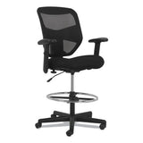 Prominent High-back Task Stool, 28.1" Seat Height, Supports Up To 250 Lbs., Black Seat, Black Back, Black Base