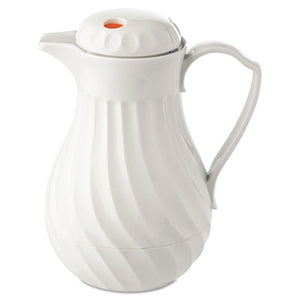 Poly Lined Carafe, Swirl Design, 64oz Capacity, White