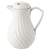 Poly Lined Carafe, Swirl Design, 64oz Capacity, White