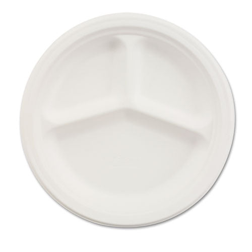 Paper Dinnerware, 3-comp Plate, 9 1-4