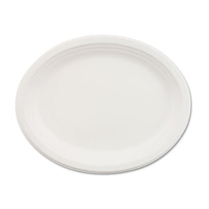 Classic Paper Dinnerware, Oval Platter, 9 3-4 X 12 1-2, White, 500-carton