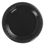 Heavyweight Plastic Plates, 6 Inch, Black, Round, 125-bg, 8 Bg-ct
