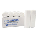 Low-density Commercial Can Liners, 60 Gal, 0.8 Mil, 38" X 58", White, 100-carton