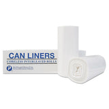 Low-density Commercial Can Liners, 60 Gal, 0.8 Mil, 38" X 58", White, 100-carton
