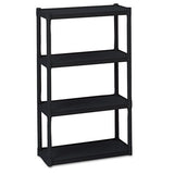 Rough N Ready Four-shelf Open Storage System, Resin, 32w X 13d X 54h, Black