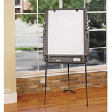 Portable Flipchart Easel With Dry Erase Surface, Resin, 35 X 30 X 73, Charcoal