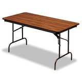 Premium Wood Laminate Folding Table, Rectangular, 60w X 30d X 29h, Mahogany