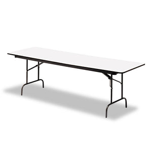 Premium Wood Laminate Folding Table, Rectangular, 72w X 30d X 29h, Gray-charcoal