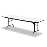 Premium Wood Laminate Folding Table, Rectangular, 72w X 30d X 29h, Gray-charcoal