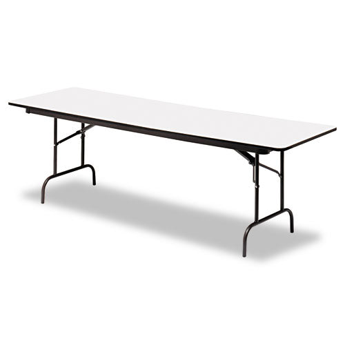 Premium Wood Laminate Folding Table, Rectangular, 96w X 30d X 29h, Gray-charcoal