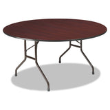 Premium Wood Laminate Folding Table, 60 Dia. X 29h, Gray Top-charcoal Base