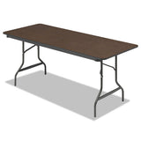 Economy Wood Laminate Folding Table, Rectangular, 48w X 24d X 29h, Walnut