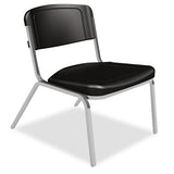 Rough 'n Ready Big And Tall Stack Chair, Charcoal Seat-charcoal Back, Silver Base, 4-carton