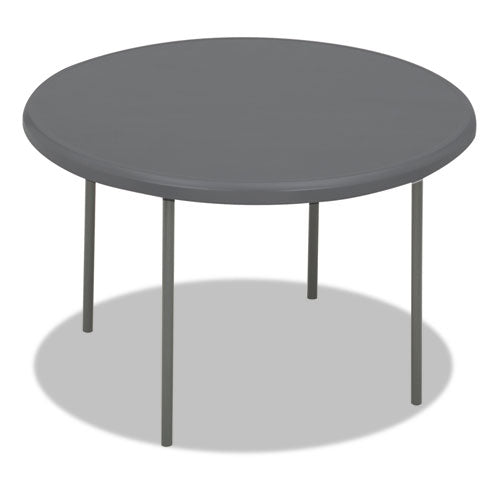 Indestructables Too 1200 Series Resin Folding Table, 48 Dia X 29h, Charcoal