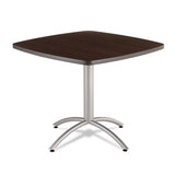 Caféworks Table, 36w X 36d X 30h, Walnut-silver