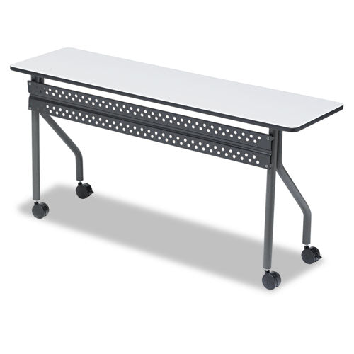 Officeworks Mobile Training Table, 60w X 18d X 29h, Gray-charcoal