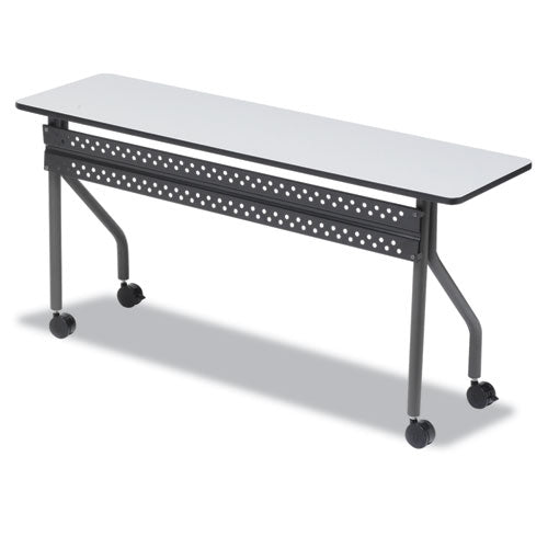 Officeworks Mobile Training Table, Rectangular, 72w X 18d X 29h, Gray-charcoal