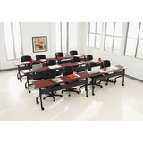 Officeworks Mobile Training Table, Rectangular, 72w X 18d X 29h, Mahogany-black