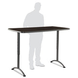 Arc Sit-to-stand Tables, Rectangular Top, 30w X 60d X 30-42h, Walnut-gray